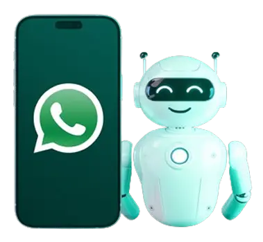 Celular com whatsapp e um robo ao lado