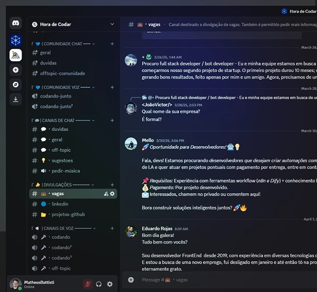 Comunidade no Discord