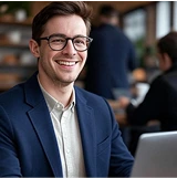 Homem de terno sorrindo