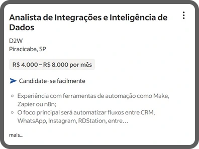 Vaga Analista de Automação Junior